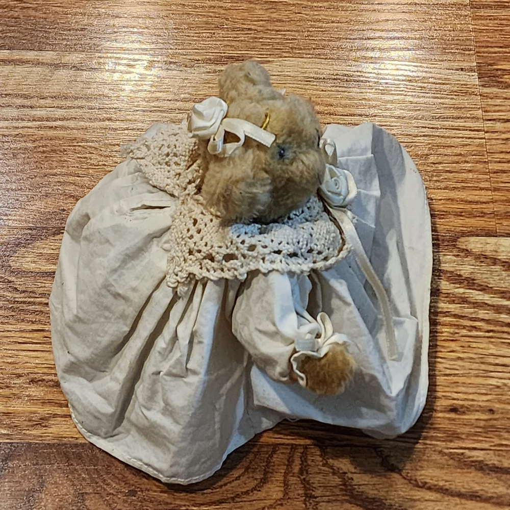 Plush Angel Teddy Bear with Lacy Collar Dress